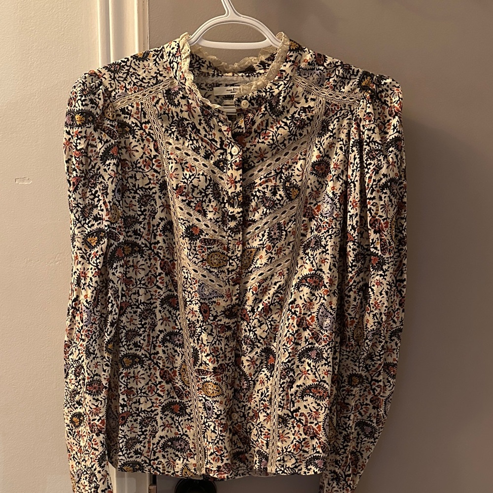 Isabel Marant Paisley Blouse with lace like new